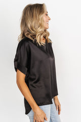 Rory Satin Top | Black