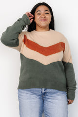 Rowen Color Block Sweater | Natural + Green