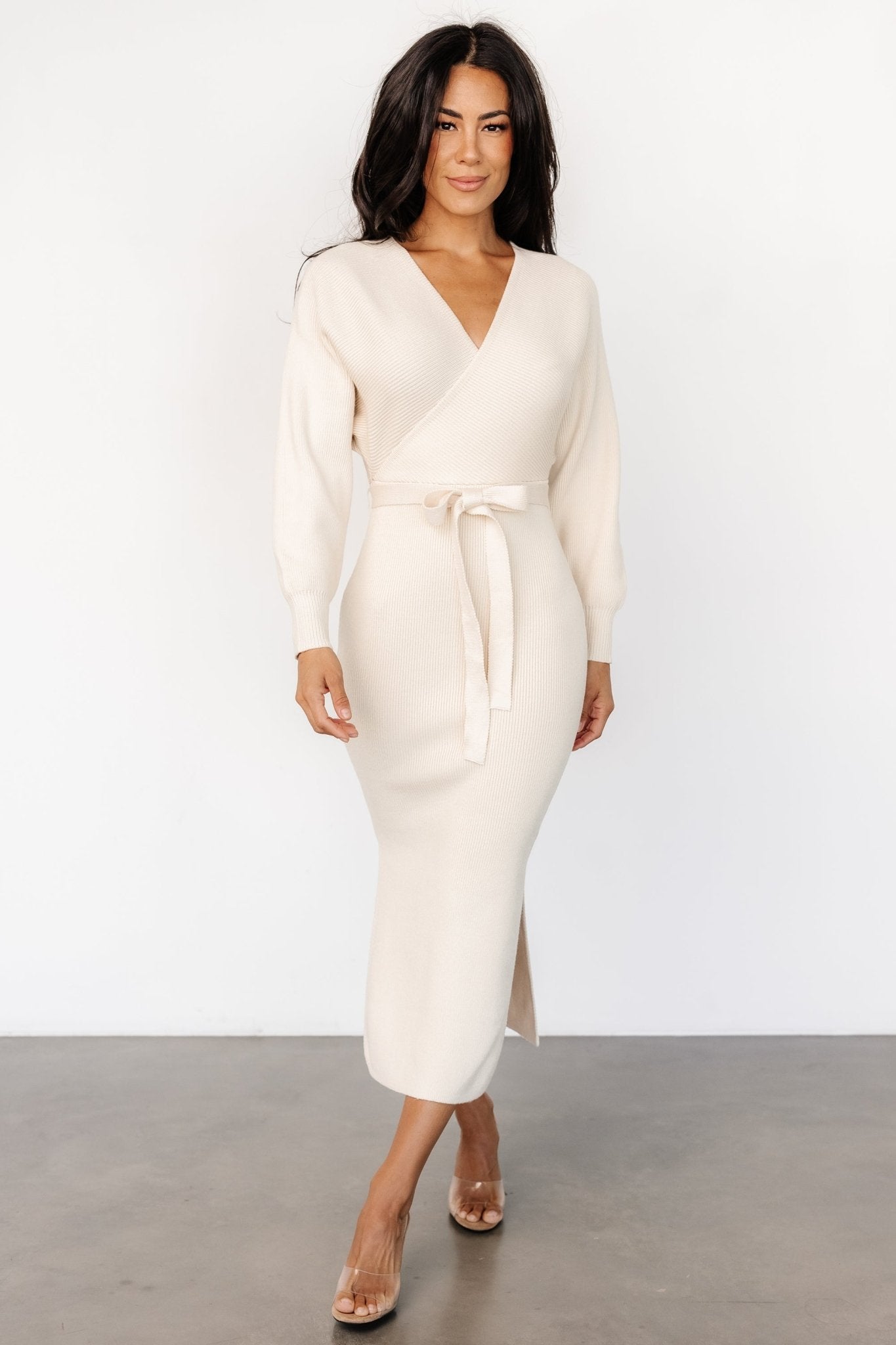 Sammi Faux Wrap Dress | Cream