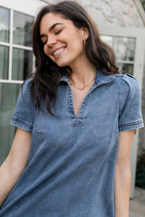 Saylor Short Dress | Denim