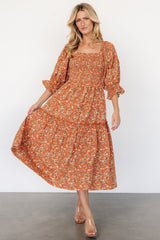 Sedona Smocked Dress | Light Rust