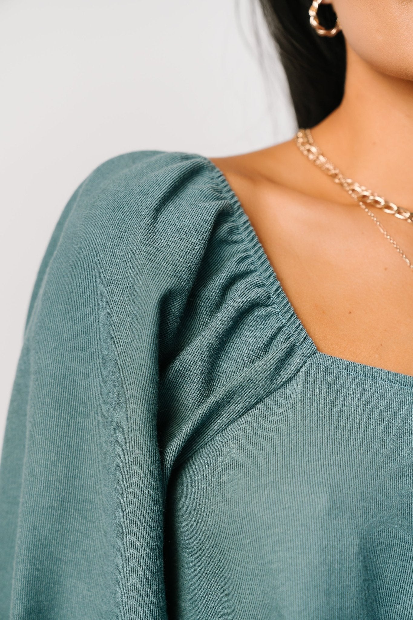 Selena Tiered Mini Dress | Vintage Teal