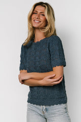 Serenity Knit Sweater Top | Slate