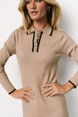 Shantel Polo Dress | Taupe + Black