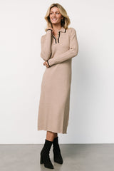 Shantel Polo Dress | Taupe + Black