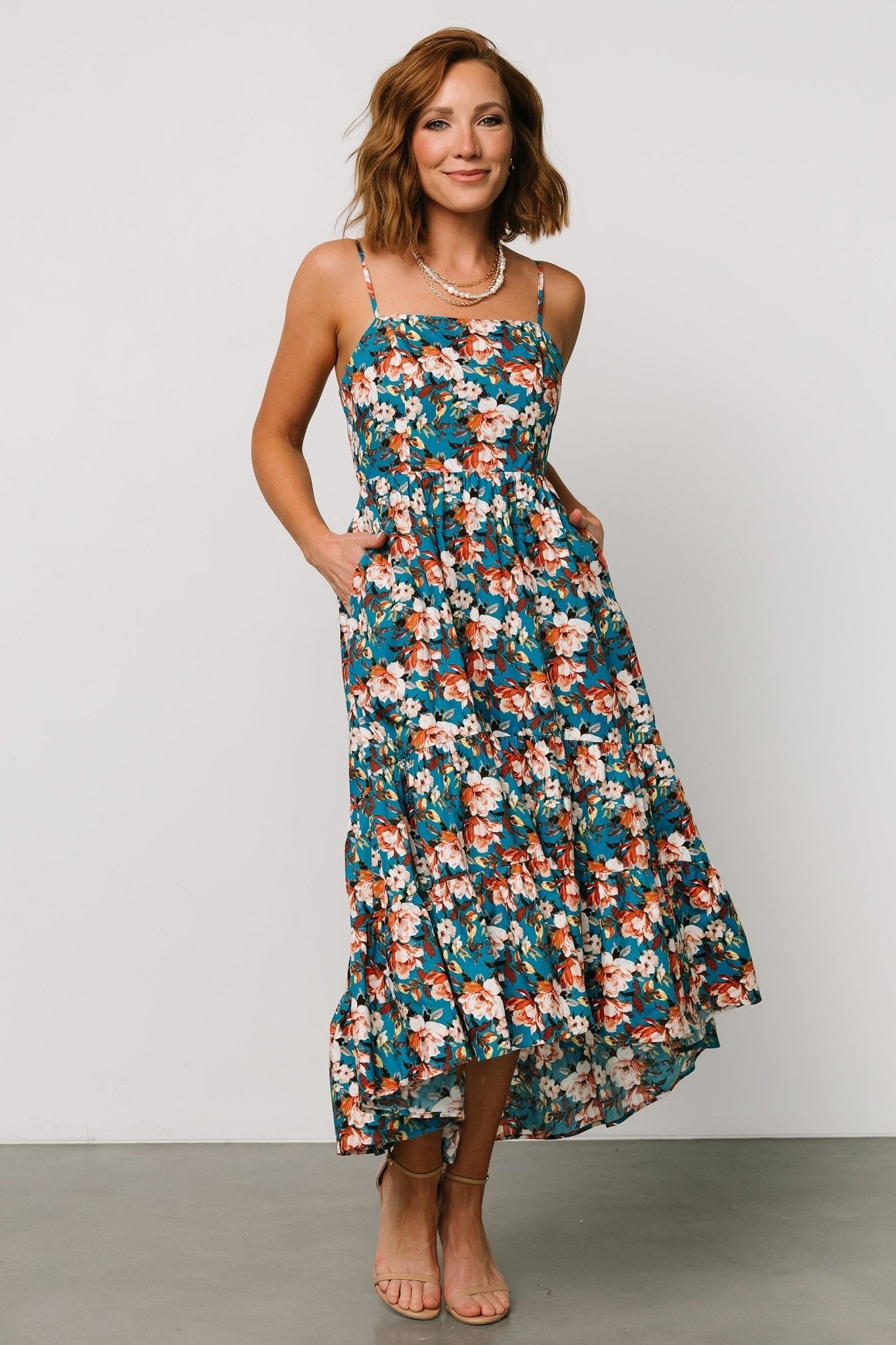 Shari Tank Maxi Dress | Deep Blue Floral