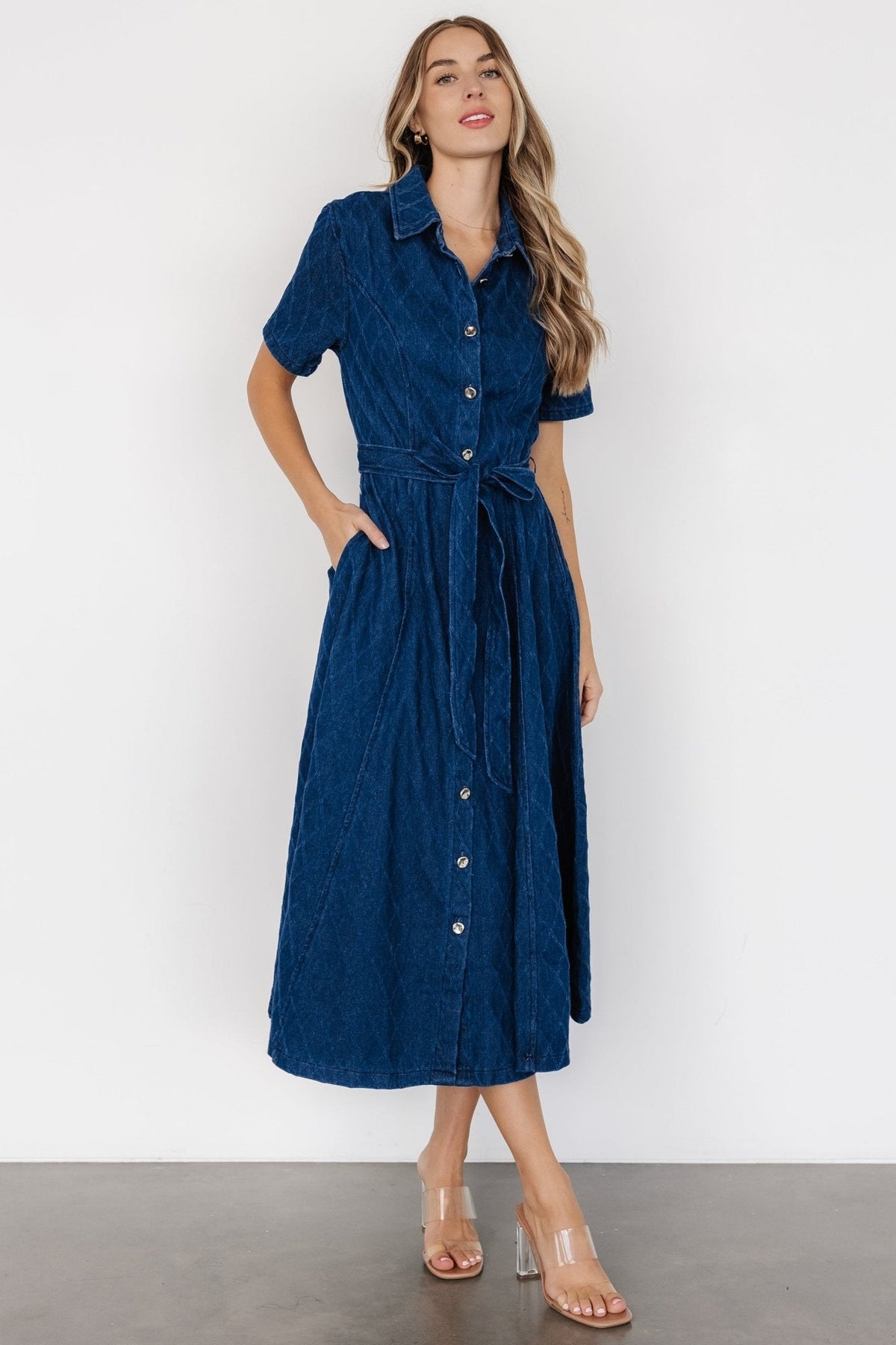 Sheryl Midi Dress | Denim Blue