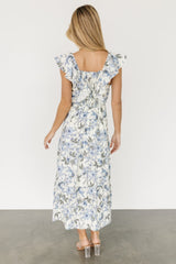 Sorrento Ruffle Dress | Blue Floral