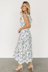 Sorrento Ruffle Dress | Blue Floral