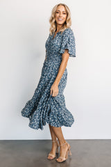 Spell Boho Midi Dress | Blue Floral