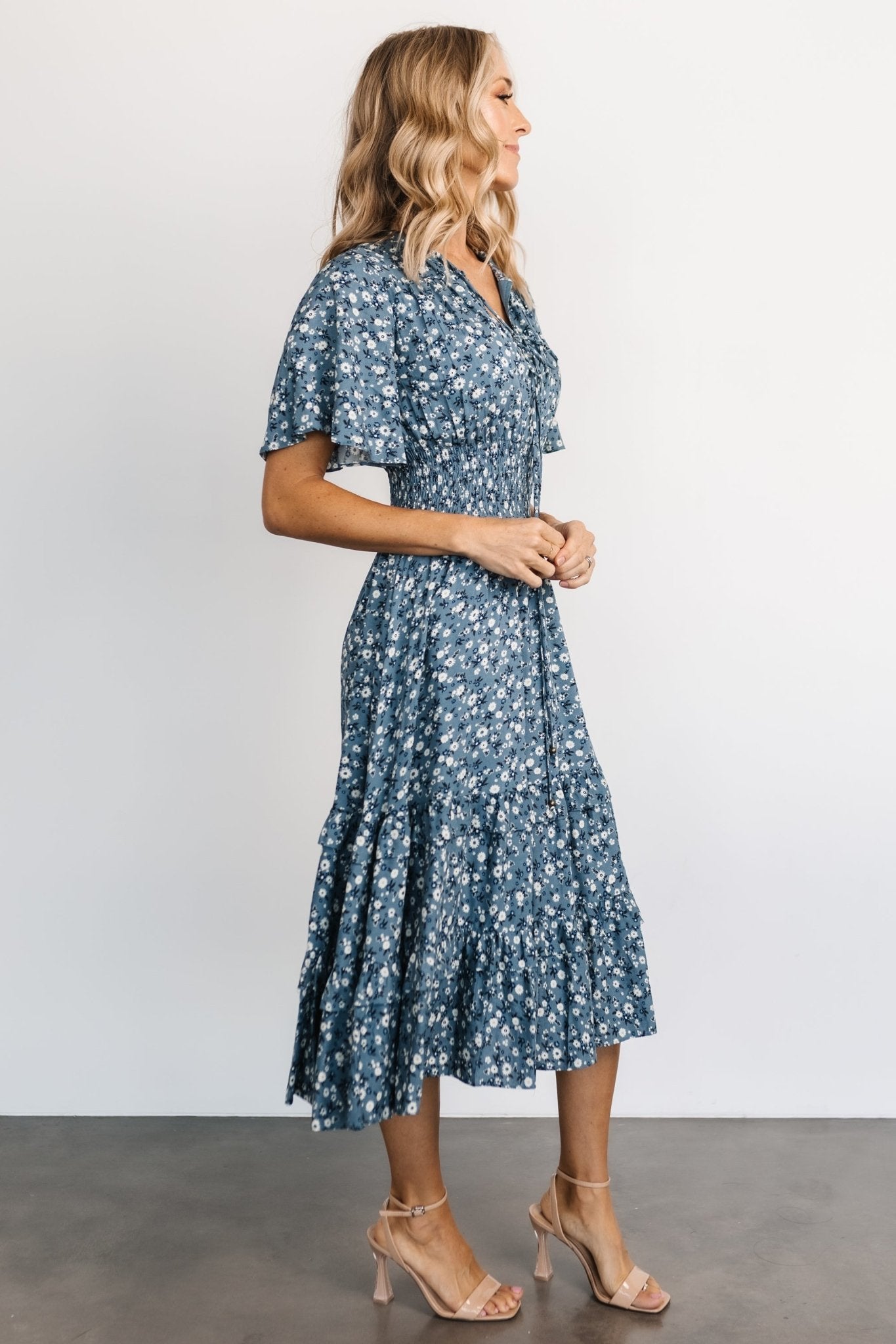 Spell Boho Midi Dress | Blue Floral