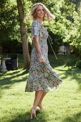 Spell Boho Midi Dress | Sage + Pink Floral