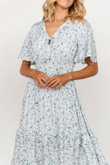 Spell Boho Midi Dress | White + Sage