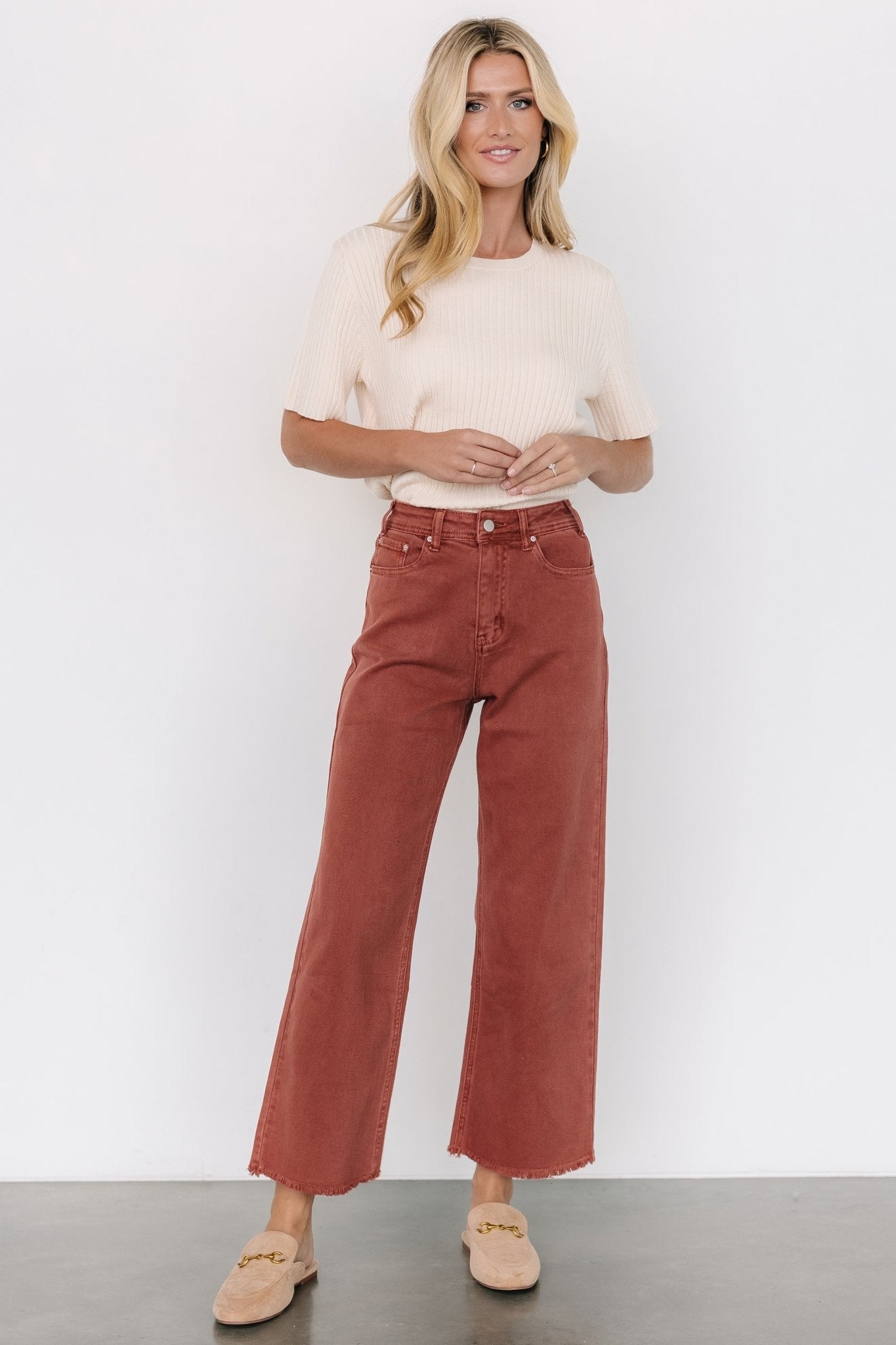 Spence Denim Pants | Terracotta