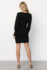 Suki V Neck Sweater Dress | Black