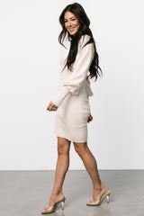 Suki V Neck Sweater Dress | Cream