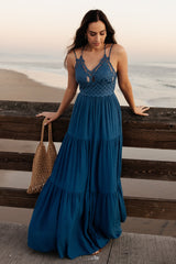 Summerlin Lace Top Maxi Dress | Blue