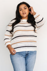 Sundance Knit Sweater Top | Ivory Multi Stripe