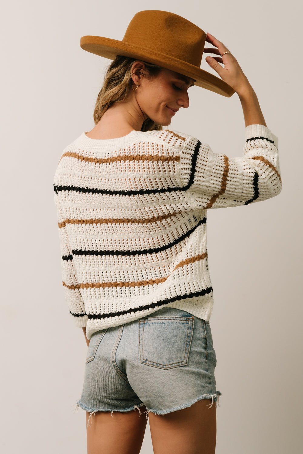 Sundance Knit Sweater Top | Ivory Multi Stripe