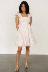 Suri Short Dress | Off White + Blush Floral