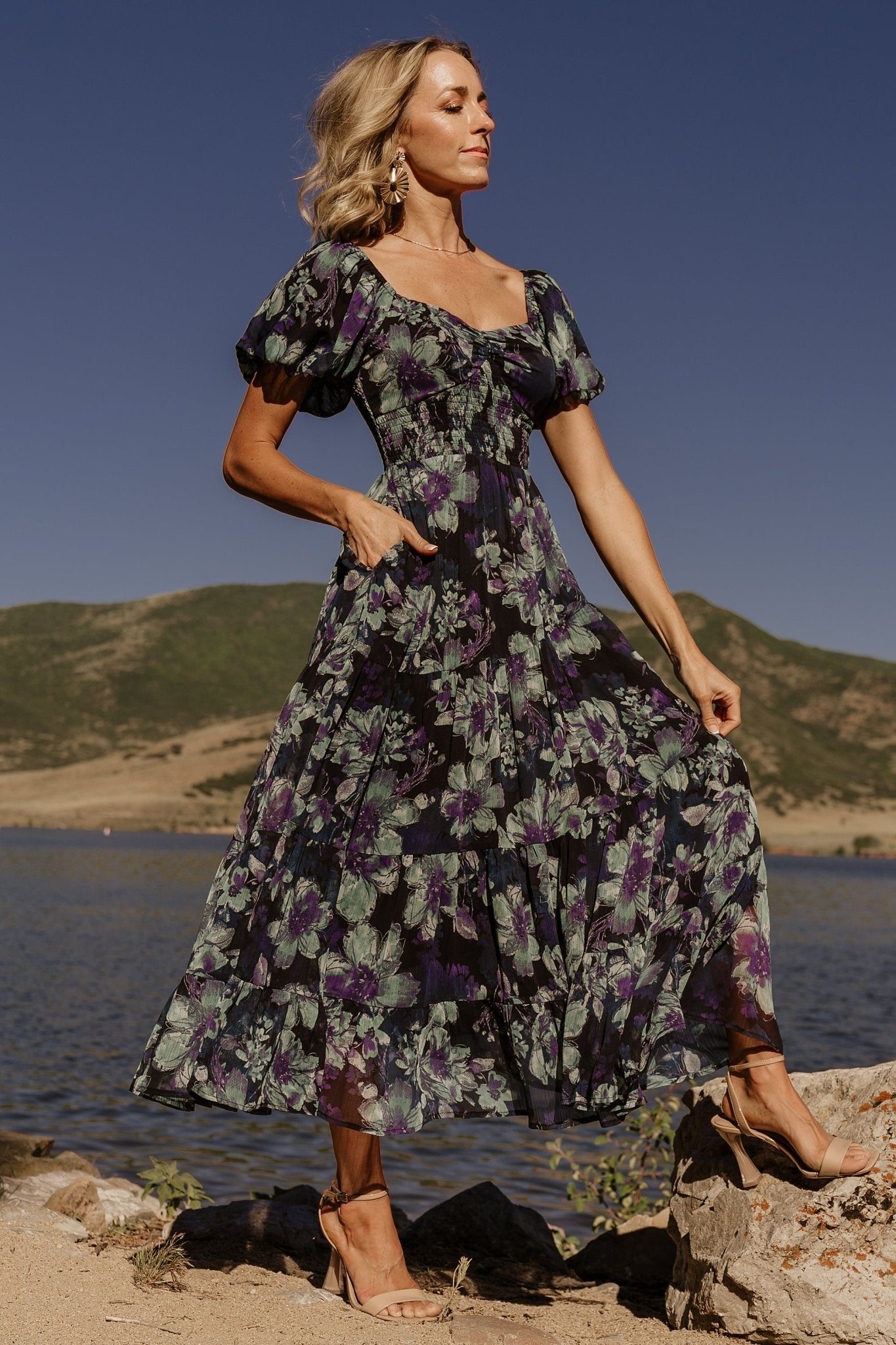 Suzy Maxi Dress | Dark Blue Multi