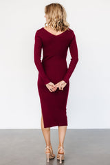 Tacey Midi Dress | Merlot