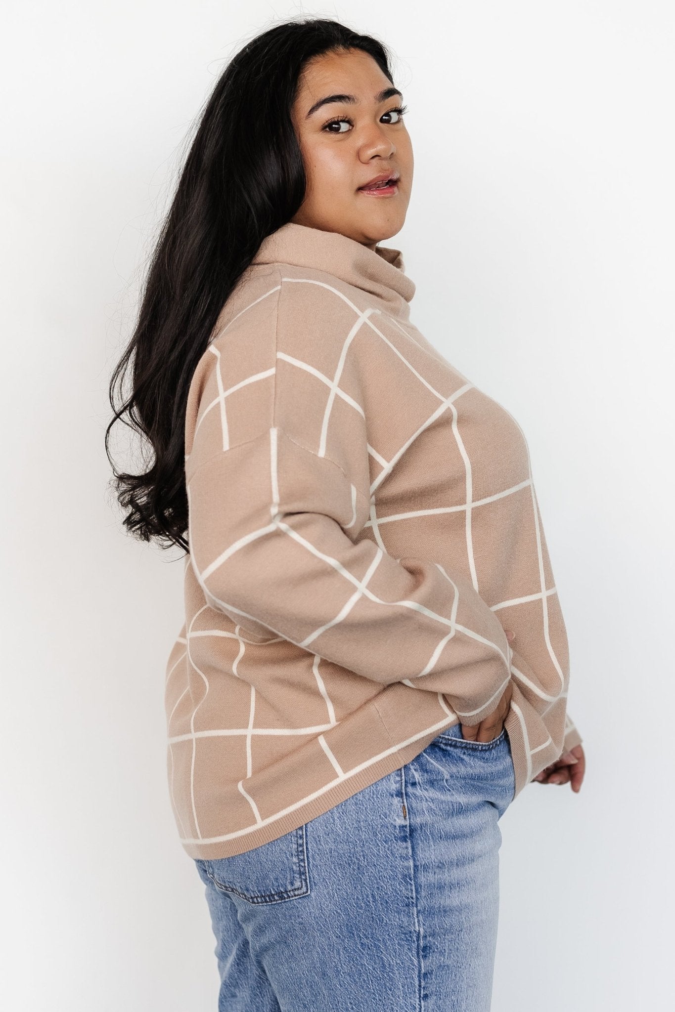 Tahoe Turtleneck Sweater | Taupe + Cream
