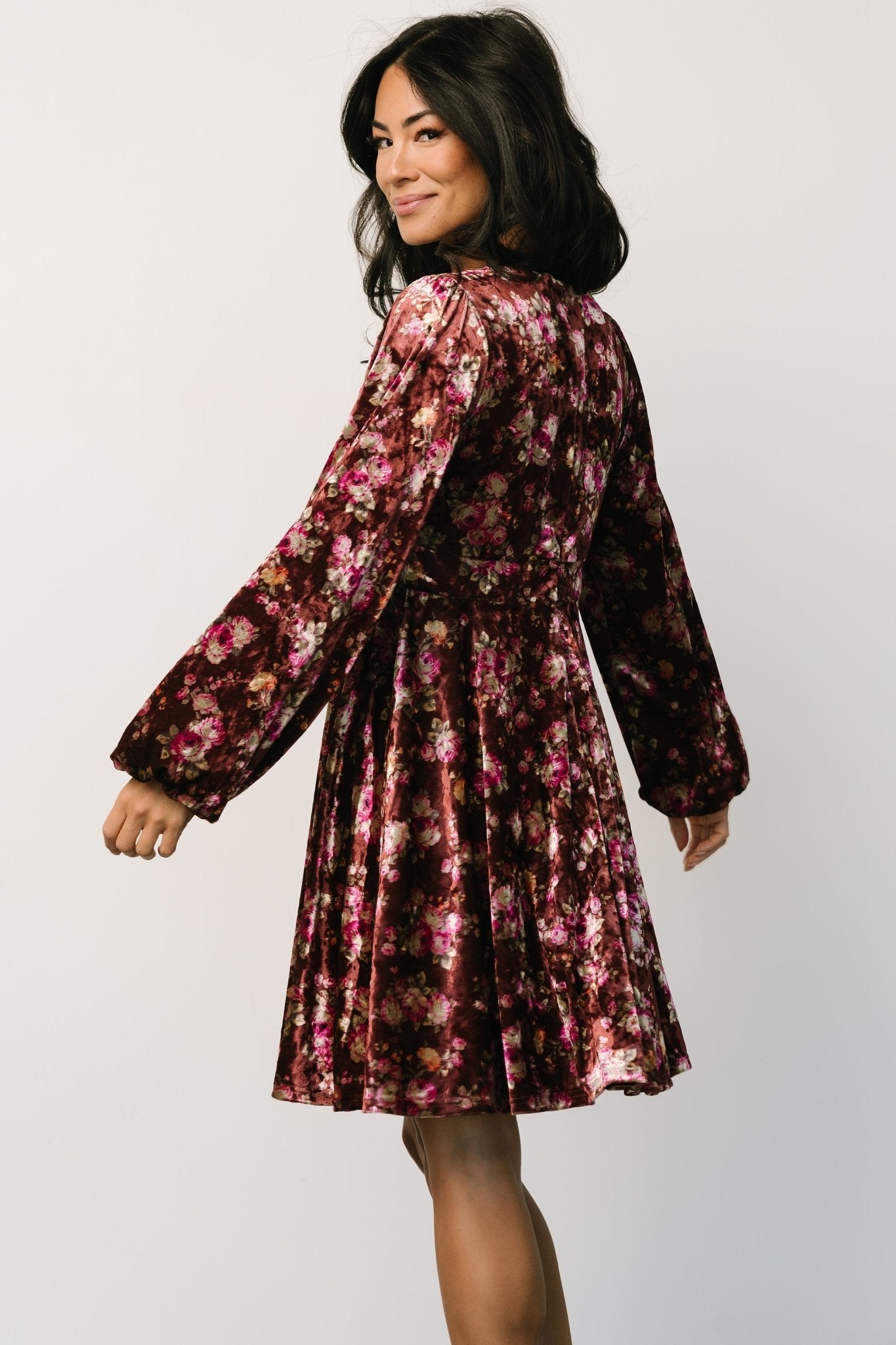 Teri Velvet Short Dress | Auburn Multi