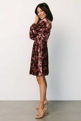 Teri Velvet Short Dress | Auburn Multi
