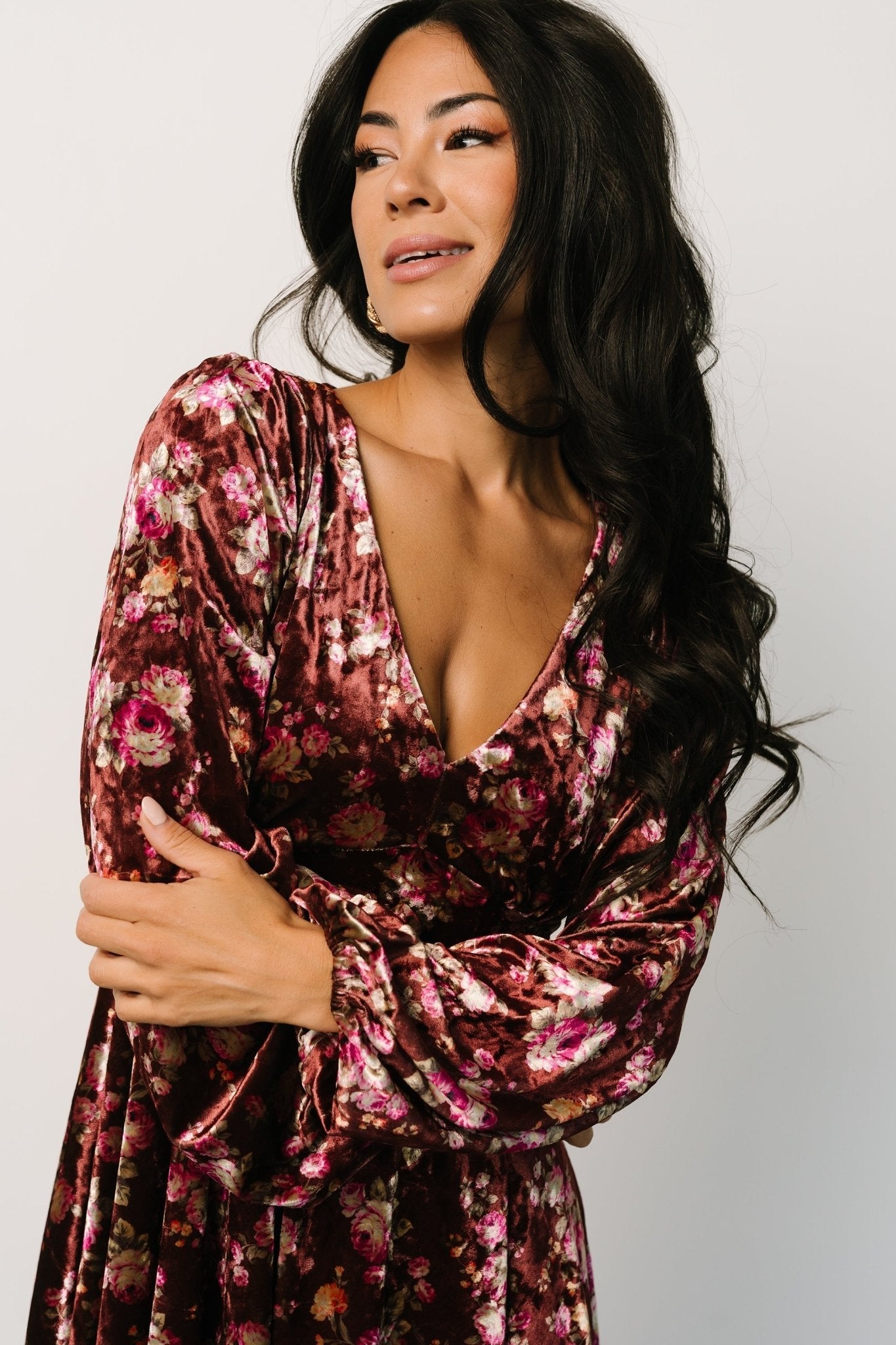 Teri Velvet Short Dress | Auburn Multi