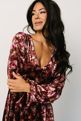 Teri Velvet Short Dress | Auburn Multi