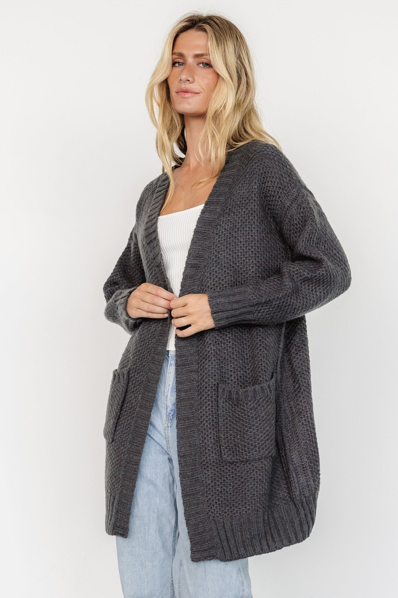 Theodora Knit Cardigan | Charcoal
