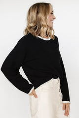 Tiffany Knit Sweater | Black + Off White