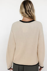 Tiffany Knit Sweater | Cream + Black