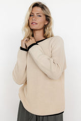 Tiffany Knit Sweater | Cream + Black