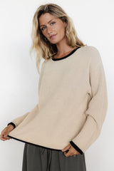 Tiffany Knit Sweater | Cream + Black