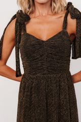 Tosha Shimmer Tank Dress | Black + Gold