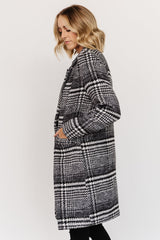 Townley Houndstooth Coat | Black + Off White