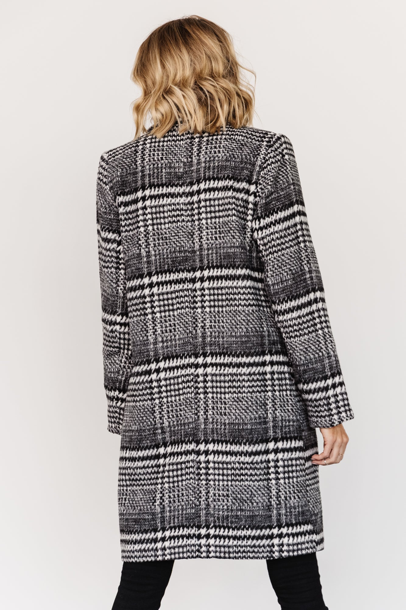Townley Houndstooth Coat | Black + Off White