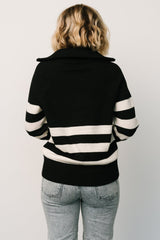 Trish Striped Sweater | Black + Off White