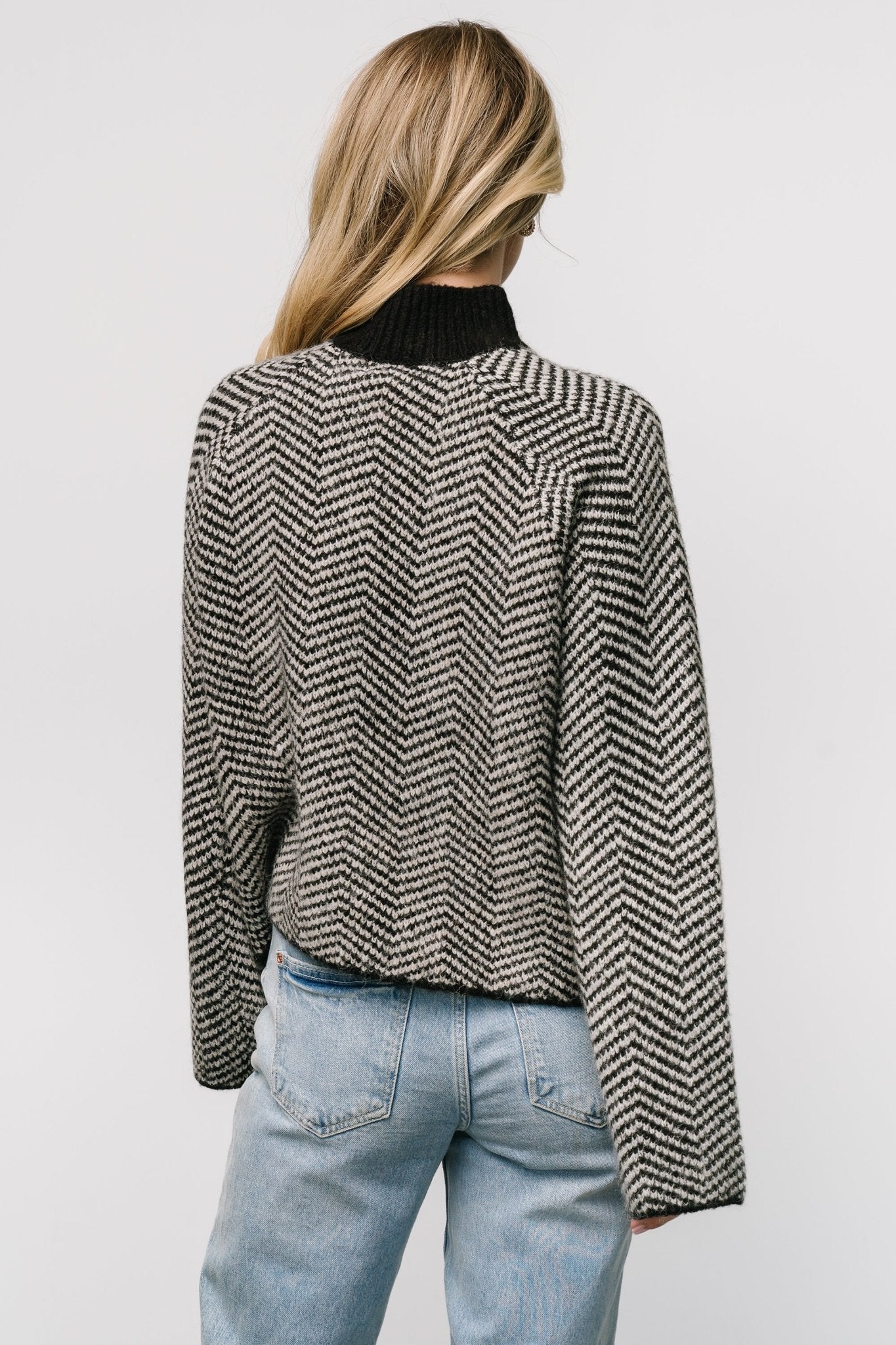 Trisha Knit Sweater | Black Stripe
