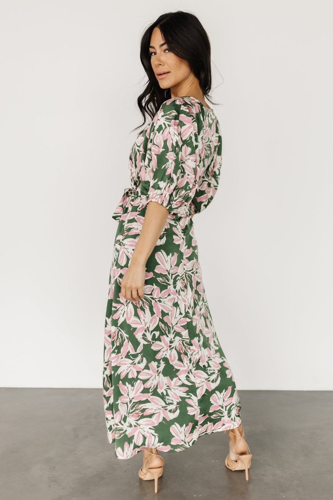 Tucson Midi Dress | Green + Pink