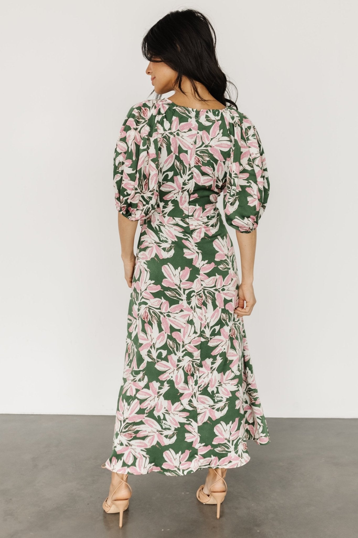 Tucson Midi Dress | Green + Pink