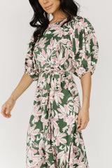Tucson Midi Dress | Green + Pink
