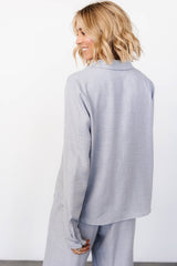 Tuscany Button Top | Blue Gray