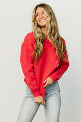 Tyson Knit Sweater | Cherry Red