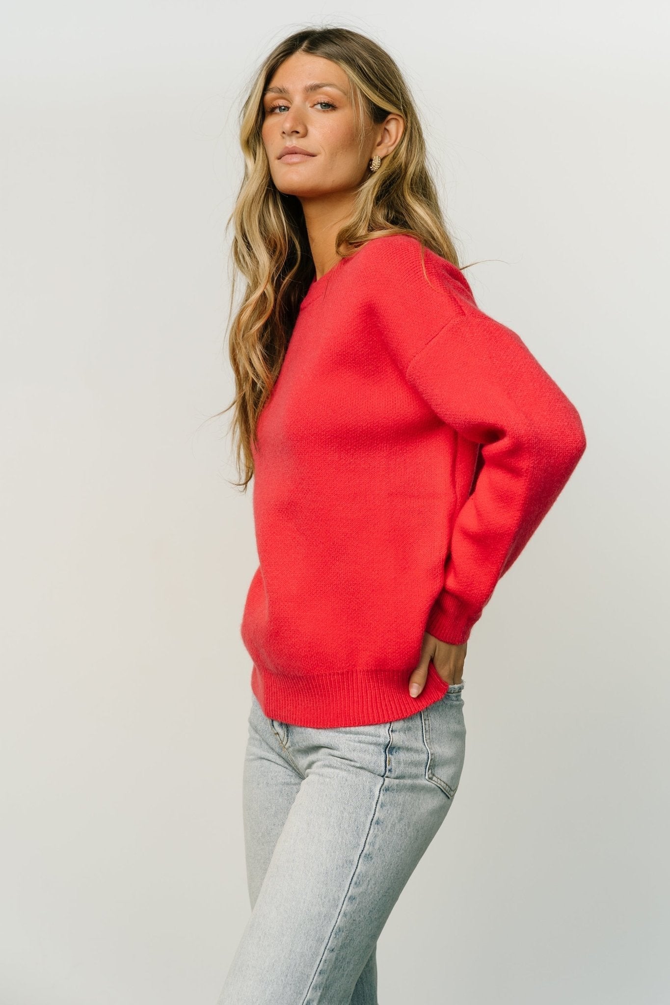 Tyson Knit Sweater | Cherry Red