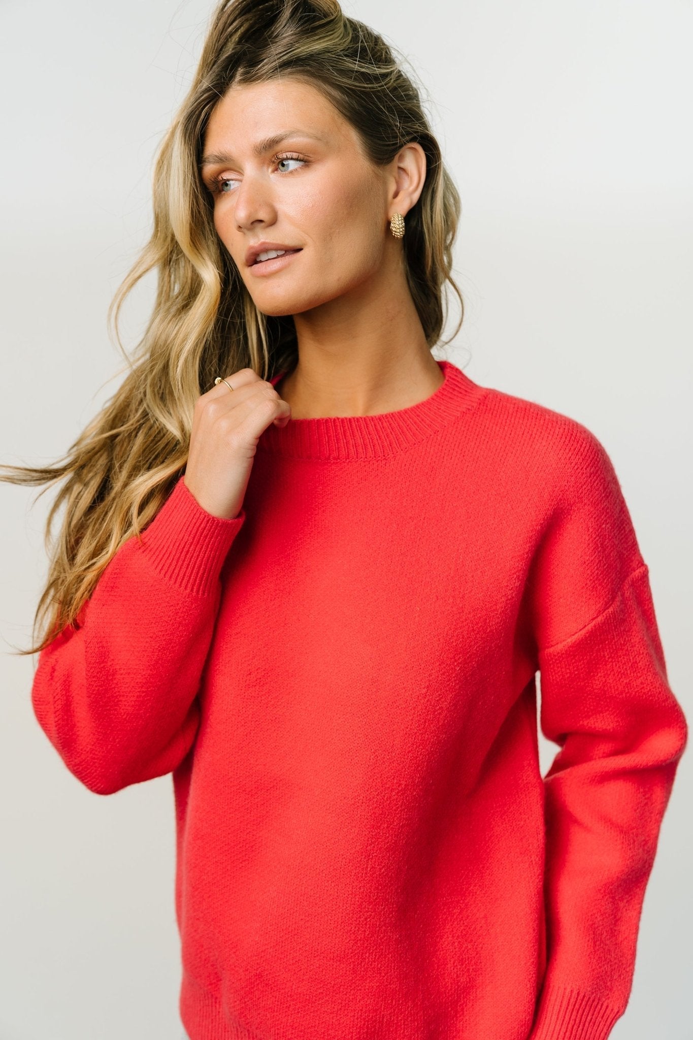 Tyson Knit Sweater | Cherry Red