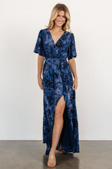 Uma Velvet Maxi Dress | Navy