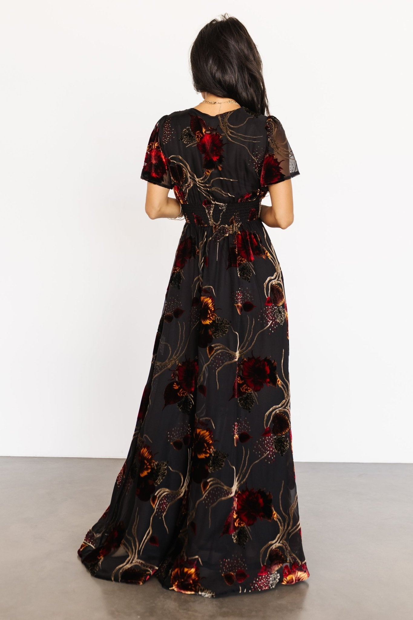 Valen Maxi Dress | Black Multi